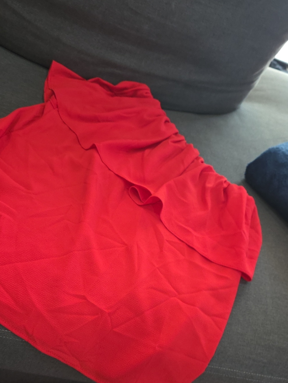 Tyche Red Ruffle Mini Skirt